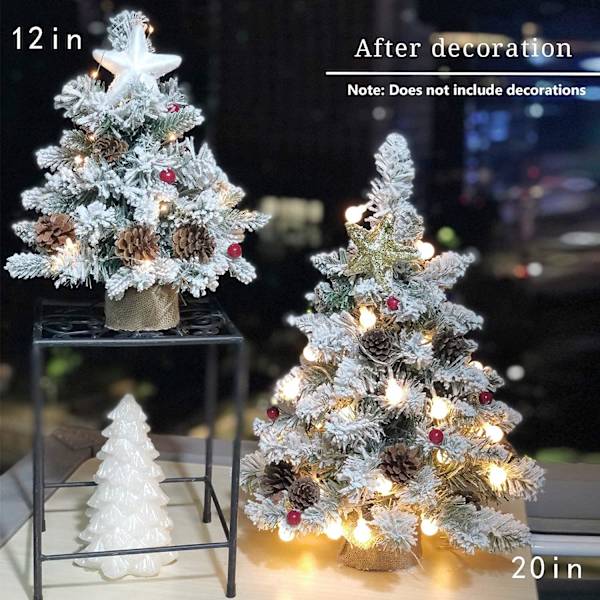 Konstgjord minijulgran med LED-lampor, 50 cm