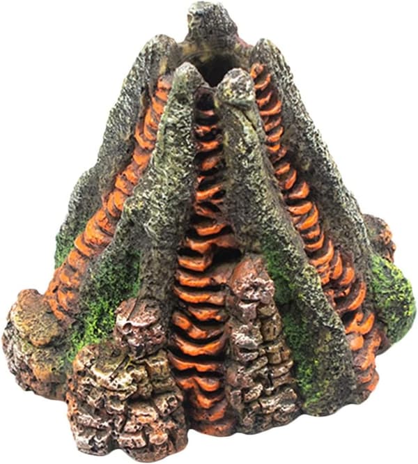 Vulkan bubblare akvarium vulkan prydnad luftsten bubblare fisk tank dekor akvarium luft vulkanisk