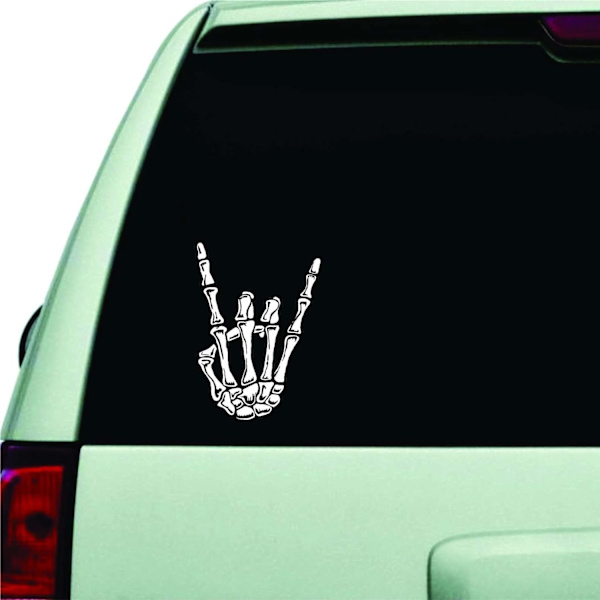 Rock on Skelett Hand klistermärke, Rock N Roll gest klistermärke, Mental Horns klistermärke för bil lastbil Jeep fönster