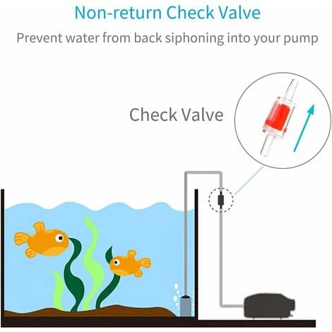 6 st akvarieluftpump backventiler röd transparent plast envägs backventil för akvarium
