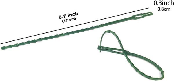 50 st justerbara växtbindningar, 17 cm flexibla trädgårdsväxtkabelbindningar, gröna plastträdgårdsbindningar