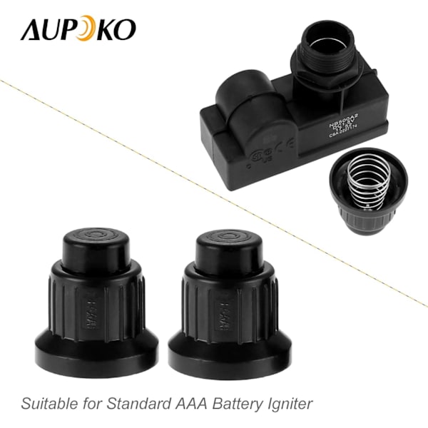 AAA-batteridriven tändknapp tändare tändhatt, 2-pack propangas eldgrop elektronisk tändare tryckknappsbrytare lock