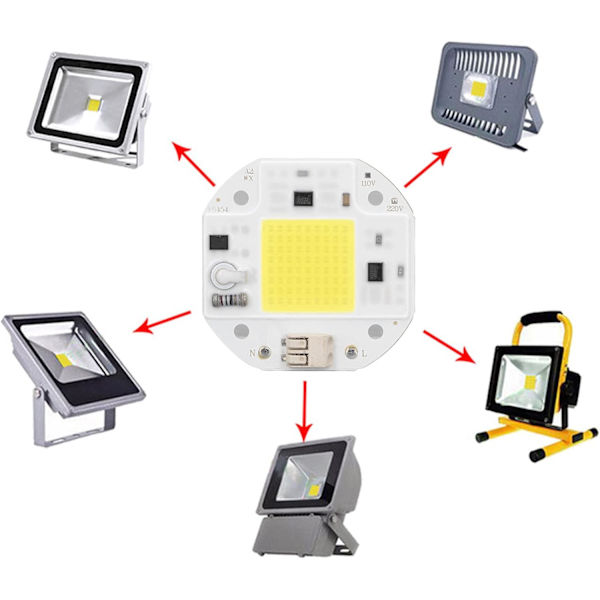 Hög effekt LED-chip, lamp pärlor chip DIY belysning för strålkastare strålkastare 220V (50W kall vit) 50W Cold White