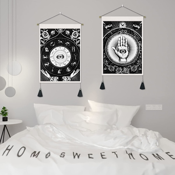 2 st Svarta Onda Öga-vävnader, Astrologi Zodiak Konstellationer Väggkonst för Sovrum Vardagsrum, 35x50cm