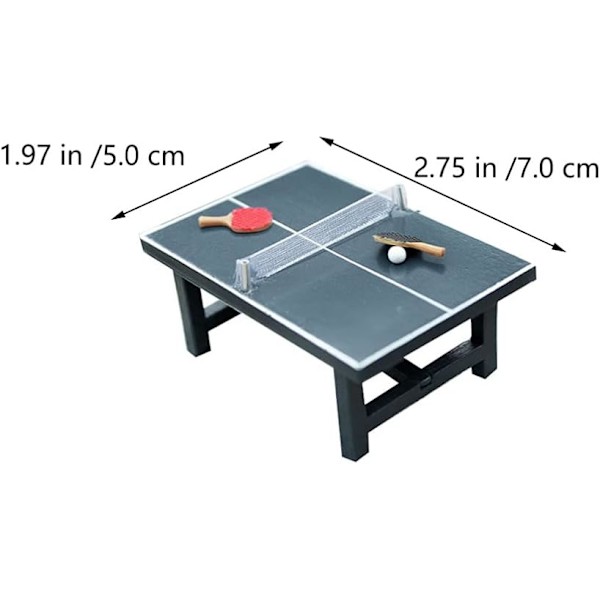 Dockhus Trä Pingis Set Mini Möbler Miniatyrmodell för Dockhus Fe Trädgård Dekoration