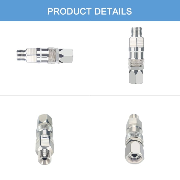 Led 1/4-tums roterande rostfritt stål Airless högtrycksspruta slangsvängled koppling tillbehör för färgsprutor slang