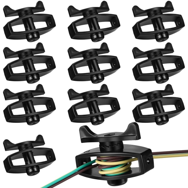 Elektriska stängselspännare Elektriska stängseltrådsspännare, svart plastisolering, 2,6 x 2,2 tum (24 st)