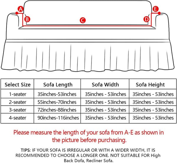 Bubbelgitter Elegant Stretch Soffa Överdrag Loveseat Överdrag Soffa Överdrag Spandex Elastisk Soffa Överdrag Skydd med Kjol 3 Sits