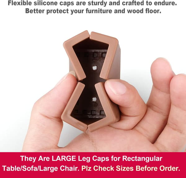 16-pack stolskyddsunderlägg i rektangulär form, passar längd 3,9 cm-4,6 cm och bredd 2,5 cm-3 cm (kaffe) coffee