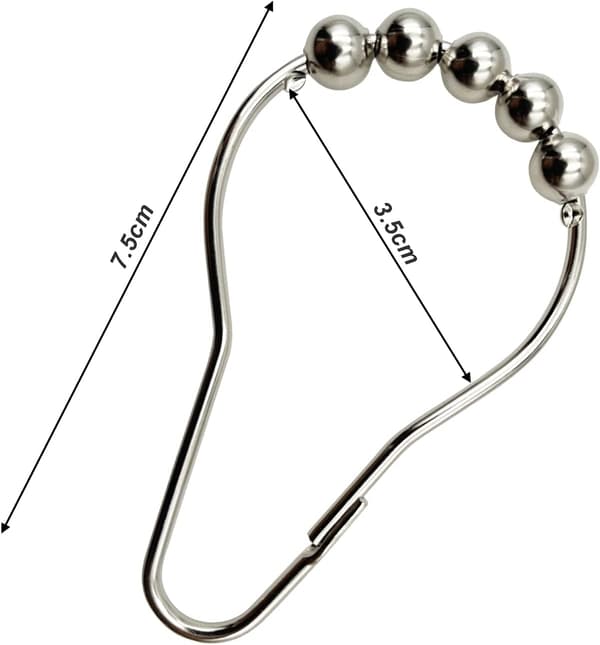 Duschdraperikrokar Ringar, 14-pack Rullbollsbadgardinringar för badrumsgardinstänger