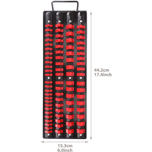 80-delad bärbar hylsorganiseringsbricka, 1/4-tums, 3/8-tums, 1/2-tums verktygsbrickor, krafthylsorganisatörer