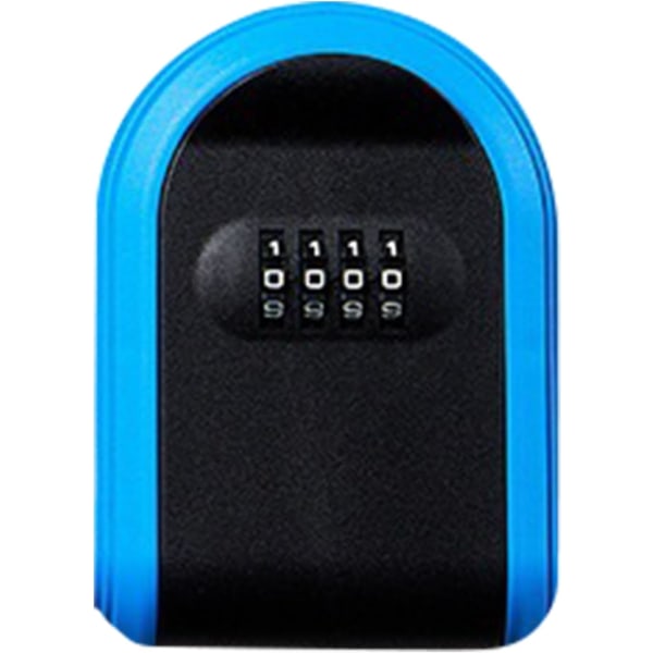 Säkerhetsnyckellåda, säkerhetskombinationsnyckel, 4-siffrig nyckellåda, robust husnyckellås, robust säkerhetskombinationsnyckelgömma, blå blue