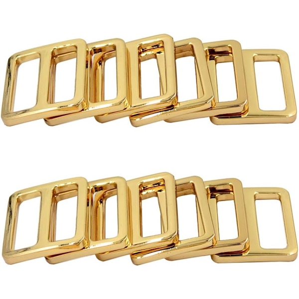 10 st justerbara spännen i zinklegering med platt tråd, 2,5 cm (guld) Gold
