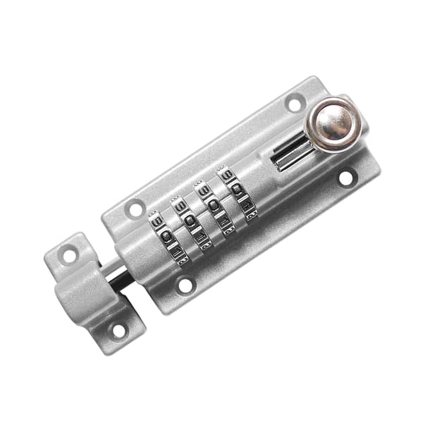 4-siffrig kodkombination dörrsäkerhetsspärrlås, ställ in din egen kod, förtjockad solid zinklegering, 1-pack, silver
