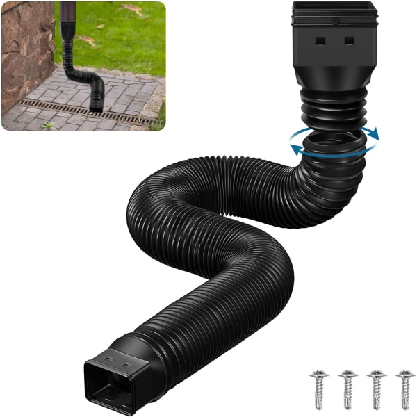 Flexibelt förlängningsrör för stuprör, stuprörsförlängning, stuprörsanslutning, regnvattenavloppsrör