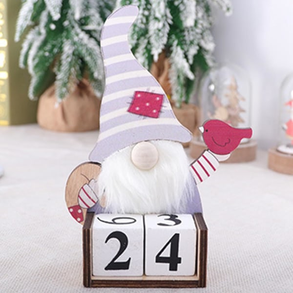 Gnome adventskalender, trätomte nummer datum jul mittpunkt, adventsnedräkningskalender för bord, hem, juldekoration