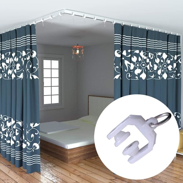 60 st Gardinersskena Spårhjul Tysta Hjul Gardiner Hjul Skena Glidare DIY Monteringstillbehör
