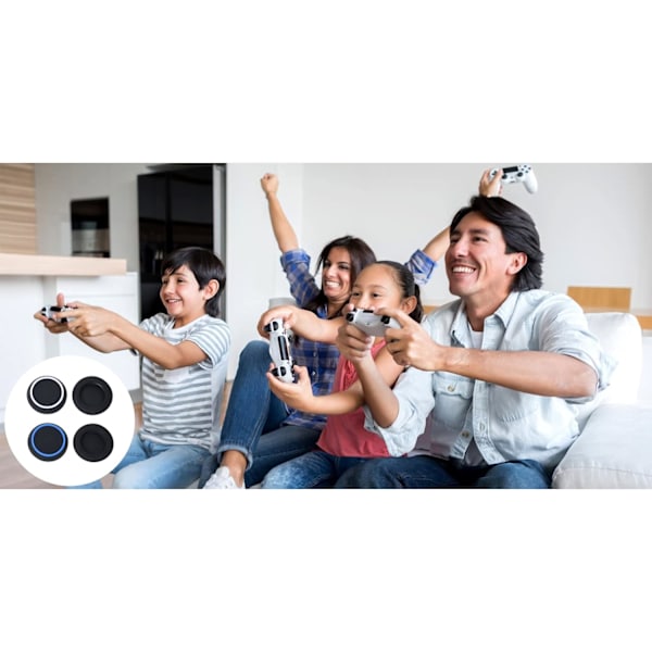 Kontrollstick-grepp kompatibla med PS5 & PS4 joystick-kontroller, 4 st silikonkontrollstick-greppöverdragsfästen