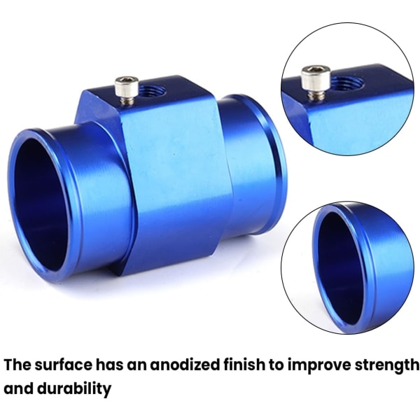 Vattentemperatursensoradapter i aluminiumlegering, universell sensoradapter för kylslang (38 mm/blå)