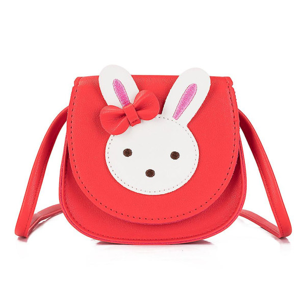 Girls Bunny One Shoulder Messenger Bag Justerbar axelremsväska (röd) Red