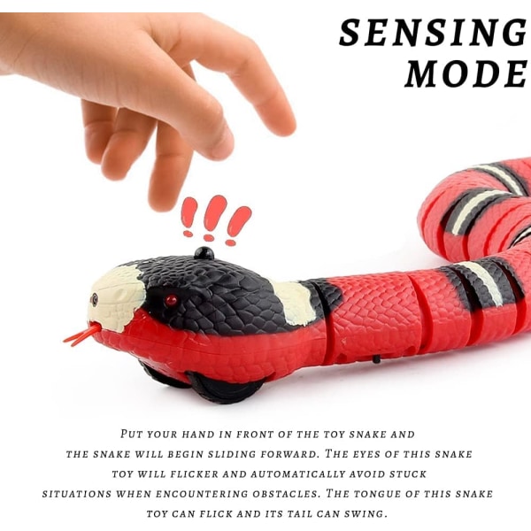 Katt Leksak Orm, USB Smart Leksak Orm, Intelligent Sensing Orm Katt Leksaker, Interaktiv Katt Orm Leksak, Katt Smart Sensing Leksaker