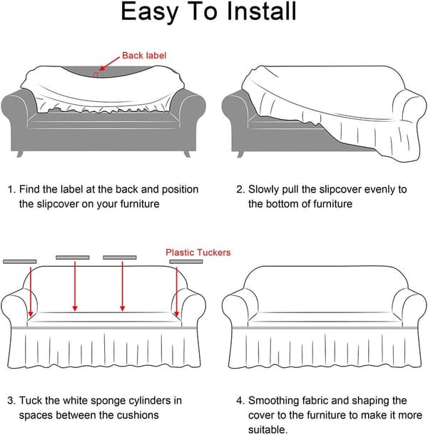 Bubbelgitter Elegant Stretch Soffa Överdrag Loveseat Överdrag Soffa Överdrag Spandex Elastisk Soffa Överdrag Skydd med Kjol 3 Sits