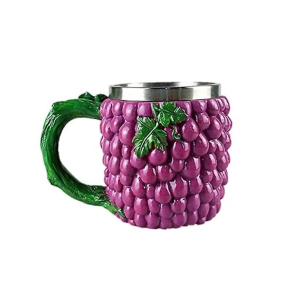 Frukt- och grönsaksmugg i rostfritt stål, tekopp för barnfest, druvmugg - 450 ml color 2