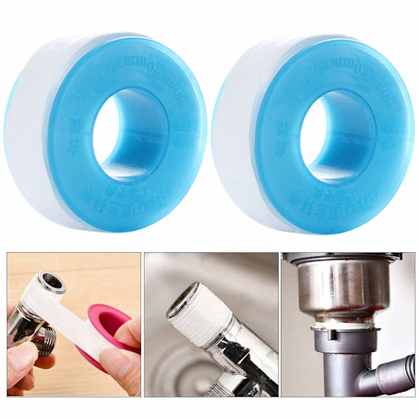 Vattenvit VVS PTFE-gängtätningstejp VVS-koppling PTFE Vit gängtätningstejp 5 meter längd 15 mm bred (10 rullar)