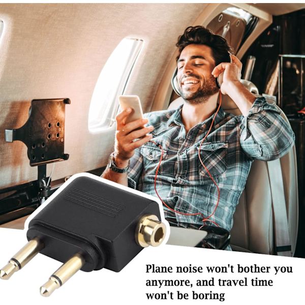 3 st Flygplanshörlursadapter Flygplansadapter för flygplan för att använda hörlurar under flygning Perfekt ljudkvalitet 3,5 mm