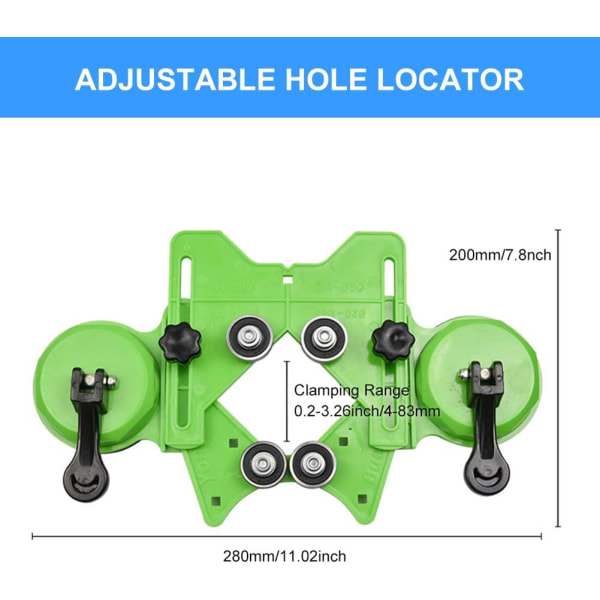 Hålborr för glas, 4-83 mm justerbar diamantborr centreringshållare, glaslokaliseringsverktyg