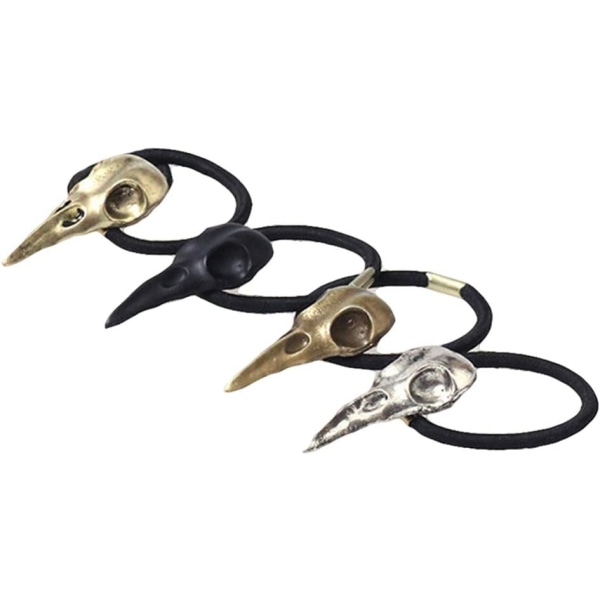 4 st Kräkor Skalle Raven Elastisk Hårband Punk Holloween Hår Ringar Hårband
