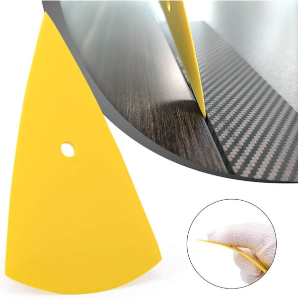3-delad konturskrapeset för vinyl, hörn- och fönstertoningsskrapa, spetsig triangulär fin kant touch squeegee