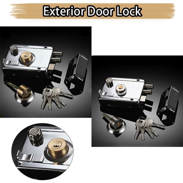Externt dörrlås Nattspärr Tryck skjutportlås Hög säkerhet med 5 nycklar (öppen vänster) Open Left