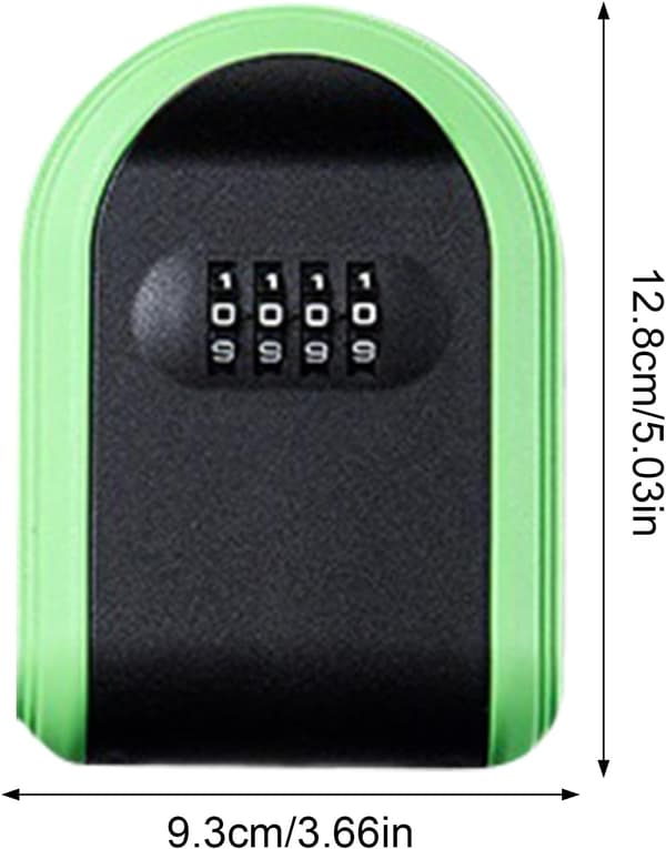 Säkerhetsnyckelbox, säkerhetskombinationsnyckel, 4-siffrig nyckelbox, robust husnyckellåda, robust säkerhetskombinationsnyckelgömma, grön green