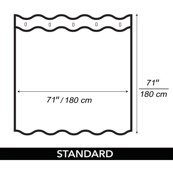 Vattentät duschdraperi, tvättbar duschdraperi med 12 krokar, badrumsdraperi