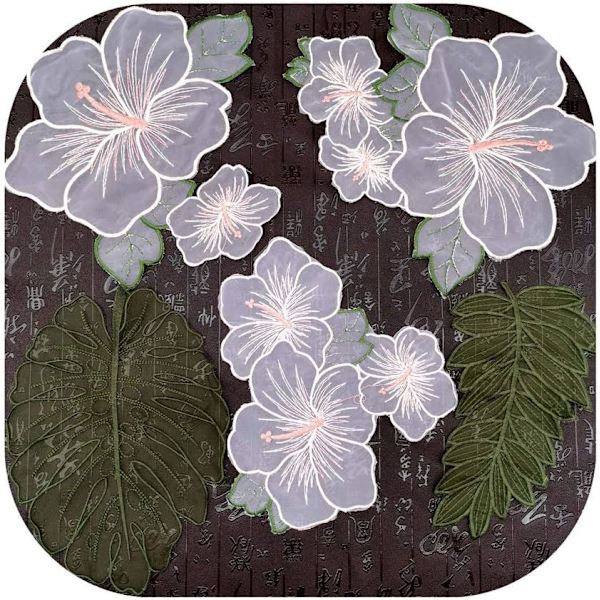 Blomspets Applikation Broderi Applikation DIY Hantverk Patch Blom Blad Patch (Rosa) Pink