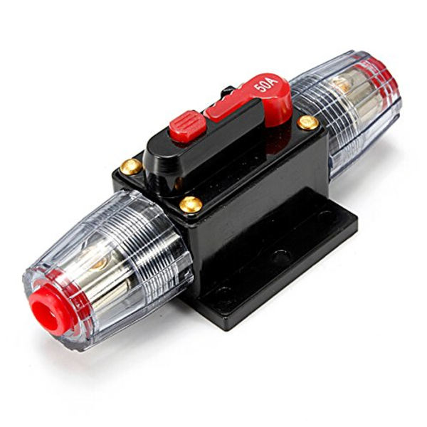 DC 12V Bil Säkerhet Ljud Inline Kretsbrytare Säkringshållare (12V 50A) 50a