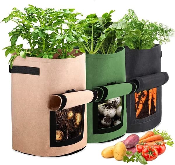 Potatisodlingsväskor, 3-pack 10 gallon växtväxande väskor med handtag Trädgårdsgrönsaksodling, Icke-vävd planter