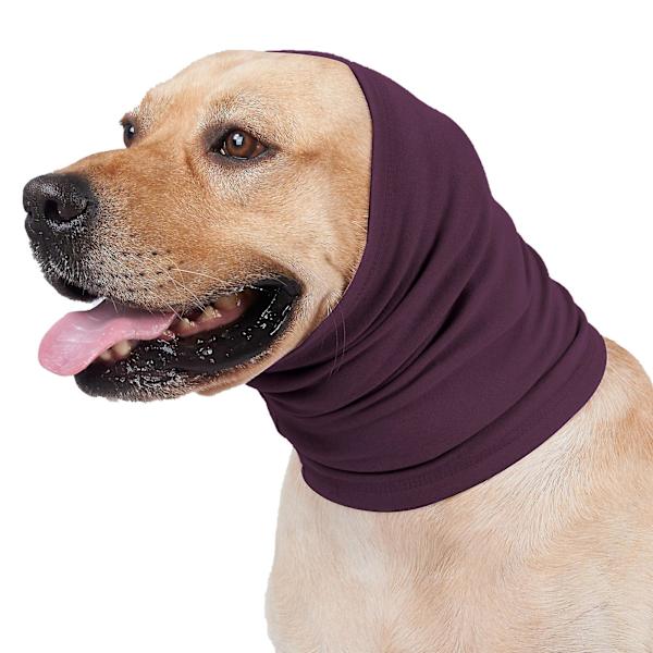 Hörselskydd för hundar, varma och stretchiga, hundmössa, stickad snood, huvudbonad (S, lila) s