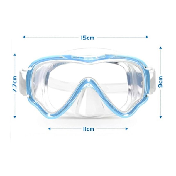 Barn Dykmask Simning Snorkel Mask Glasögon, Snorkel Utrustning Anti-Dimma Mask, blå Blue
