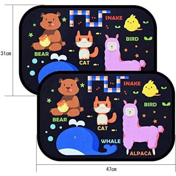 Bilsolskydd - 2 st fönstergardiner för baby i bil - roliga - håll solen ute ur bilen
