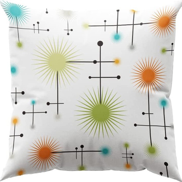4 st kuddfodral modern inredning atomstjärnor kuddfodral retro prydnadskuddfodral teal orange för soffa säng 18x18 tum