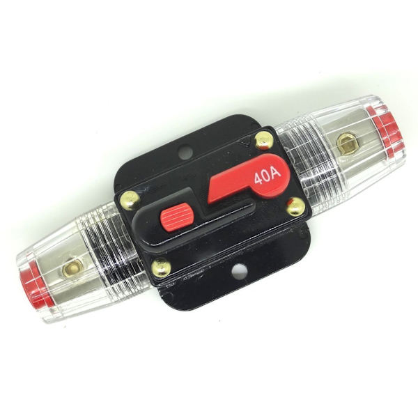 DC 12V Bil Säkerhet Ljud Inline Kretsbrytare Säkringshållare (12V 40A) 40a