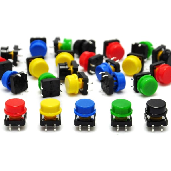 12x12x7,3 mm Tact taktil tryckknapp momentär SMD PCB-brytare med lock för Arduino (25-pack)