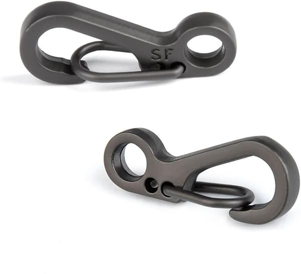 Mini karbinhake snäppkrok lättviktslåsande krok paracord silver10 stycken Silver