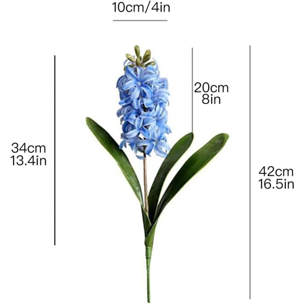 3 st Hyacint Konstgjorda Blommor, 16,5 Tum Lång Stjälk Silke Hyacint Blomma, Hyacint Narcissus Plast Konstgjord Blomma