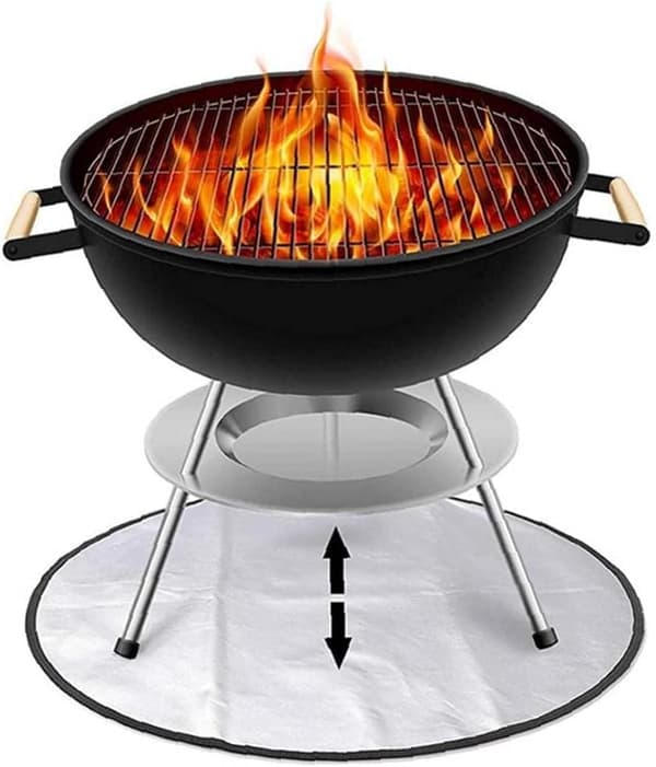 Eldmat Rund Eldsäker Mat Utomhus Gas Eldplatta Trä Uteplats & Gräs Brandsäkerhetsmatta 36 Tum
