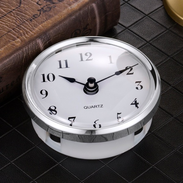 3-1/8 tum (80 mm) Quartz Clock Fit-up/Insats med arabiska siffror, Quartz Movement, Silver