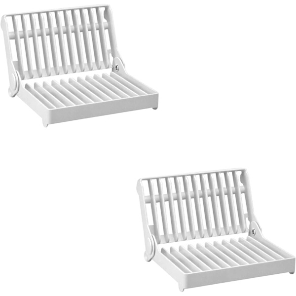 2-pack diskställ för köksbänk, hopfällbart och hållbart diskställ