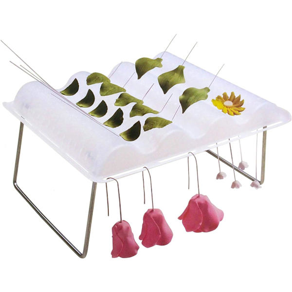 Vågig kakform torkställ med hopfällbara bordsben, fondant gummipasta blomstertorkställ